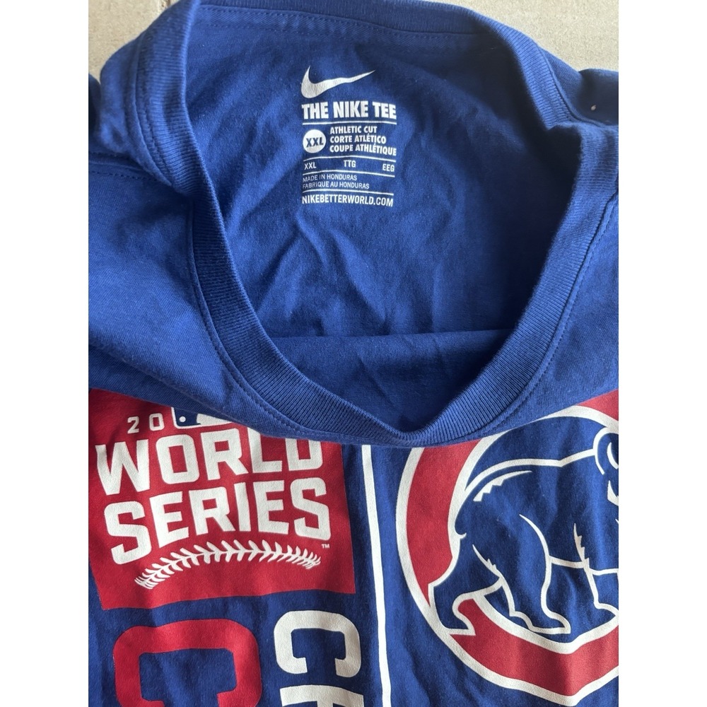 Chicago Cubs Baseball 2016 Shirt World Series MLB XXL 2XL Short Sleeve Blue Soft - Picture 3 of 3
